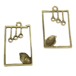 5 Cute bird Charms 30x18mm Antique Bronze Tone #MCZ810