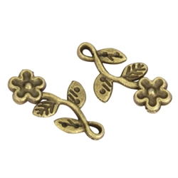 20 Cute Flower Charms 18x10mm Antique Bronze Tone #MCZ836