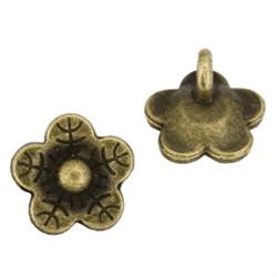 20 Flower Charms 12mm Antique Bronze Tone #MCZ850