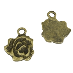 20 Rose Charms 14mm Antique Bronze Tone #MCZ870