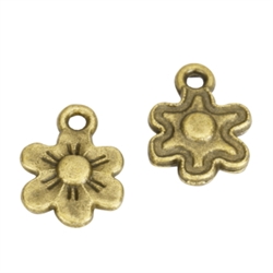 20 Flower Charms 10mm Antique Bronze Tone #MCZ876