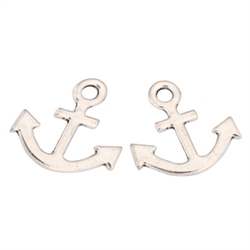 20 Anchor Charms 16mm Antique Silver Tone #MCZ893