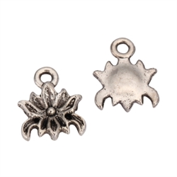 30 Blossoming Flower Charms 10mm Antique Silver Tone #MCZ895