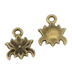 30 Blossoming Flower Charms 10mm Antique Bronze Tone #MCZ896