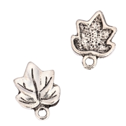 20 x Cute Leaf Charms 11mm Antique Silver Tone  #MCZ945