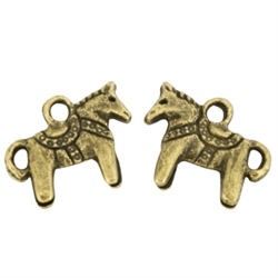 30 x Horse Charms 14x10mm Antique Bronze Tone  #MCZ954