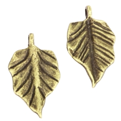 10 x Leaf Charms 23x15mm Antique Bronze Tone  #MCZ1002