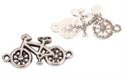 10 x Cute Bicycle Charms 30x16mm Antique Silver Tone  #MCZ1003