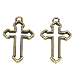 10 x Faith Charms 35x20mm Antique Bronze Tone  #MCZ1020