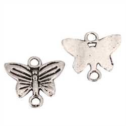 10 x Butterfly Charms 14x13mm Antique Silver Tone  #MCZ1063