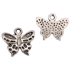 20 x Beautiful Butterfly Charms 16x13mm Antique Silver Tone  #MCZ1081