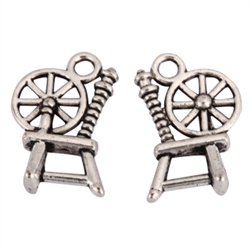 20 x Wheel on Chair Charms 18x12mm Antique Silver Tone  #MCZ1104