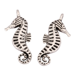 20 x Sea Horse Charms 20x9mm Antique Silver Tone  #MCZ1107