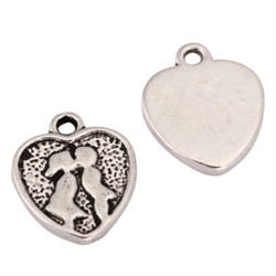 20 x Loving Couple Charms 10mm Antique Silver Tone  #MCZ1139