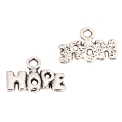 20 x Hope Charms 8x5mm Antique Silver Tone  #MCZ1158