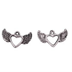 20 x Freedom & Love Charms 20x8mm Antique Silver Tone  #MCZ1174