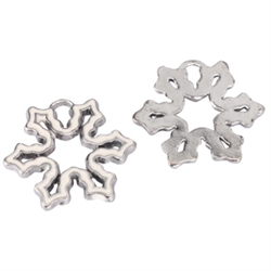 20 x Snowflake Charms 22mm Antique Silver Tone  #MCZ1200