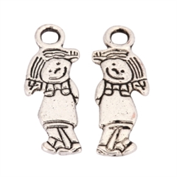 20 x Cute Boy Charms 15x7mm Antique Silver Tone  #MCZ1219