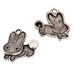 20 x Cute Bunny Charms 20x18mm Antique Silver Tone  #MCZ1228