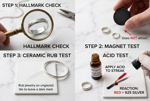 How to Test 925 Sterling Silver: Authentication Guide & Clasp Magnet Facts