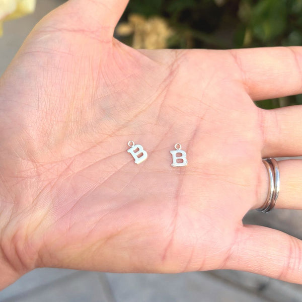 1pc Real 1/20 14K Gold Filled Letter B, Small Alphabet Charm Drop, 5.2x5.6mm, JK12-A2