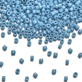 7.5g Miyuki Delica 11/0 Seed Beads, Glazed Luster Turquoise Blue DB218