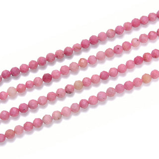 Natural Red Rhodochrosite Gemstone Tiny Small Faceted Round Beads, 4mm, Hole ID 0.6mm, 15 Inch/1 Strand, GK4-13
