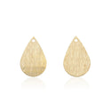 20pcs Brushed Raw Brass Teardrop Pendant Drop, 18mm, Unplated/Uncoated, CF-A12