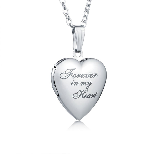 5pcs 316 Surgical Stainless Steel Living Memory Floating Lockets "Forever in My Heart", 20mm Heart Waterproof Pendants, MP-B2