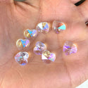 20pcs Top Drilled Valentine Heart Drop Crystal Beads, Crystal AB, 10mm, Hole ID 1mm, BB15-13
