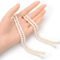 Adabele Natural AA Grade Potato Round Pearl Beads, White Cultured Freshwater Pearls, 5- 6mm, 1 Strand/14 Inch, FP1-56