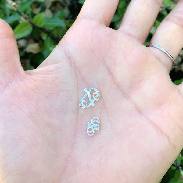 10pcs 925 Sterling Silver Small S Hook Clasps, with Closed Rings, Size Selections: 7mm/10mm