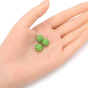 25pcs Adabele Grade AA+ Suncatcher Crystal Rhinestone Pave Polymer Clay Beads, Peridot Green, Size Selections: 8mm/10mm/12mm