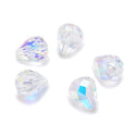 24pcs Adabele Austrian Faceted Teardrop Crystal Beads #5500, Clear AB, 12mm x 10mm, Hole ID 1.2mm, SST-1202