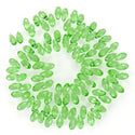200pcs Creative Club Faceted Teardrop Briolette Crystal Glass Beads, Pendant Drop, Peridot Green, 12x6mm, Hole ID 1mm, CCT2-16
