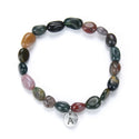 1 Strand Stretch Natural Grade A Indian Agate Free Form Gemstone Bracelet, 7-10mm Beads, Length Selections: 7 inch/7.5 inch