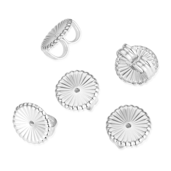 10pcs 925 Sterling Silver Large Push Butterfly Earring Backs, Tarnish Resistant Rhodium Plated, Earnut Replacement, 9mm, SS331-3