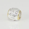 1pc Cute Solid 925 Sterling Silver Flower Bead Charm, Compatible with Pandora All Other Charm Bracelet, EC88