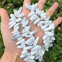 Natural White Howlite Gemstone Stick Point Beads, Irregular, 7mm-23mm Long, Hole ID 1mm 1 Strand/15 Inch, GZ5-19