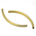 10pcs 925 Sterling Silver Curved Noodle Tubes, Real 18K Yellow Gold Plated, Hole ID 1.5mm, Size Selections: 20mm/25mm/30mm