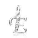 1pc 925 Sterling Silver Letter E Charm, Tarnish Resistant Rhodium Plated, Cubic Zirconia CZ Name Initial Pendant Drop,SSP-C5