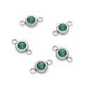 10pcs Grade A May Emerald Green Birthstone Links, Stainless Steel, Tarnish Resistant, 6mm, CCP34-5