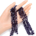 200pcs Creative Club Faceted Bicone Crystal Glass Beads, Amethyst Purple, 8mm (0.31 Inch), Hole ID 1.1mm, CCB827