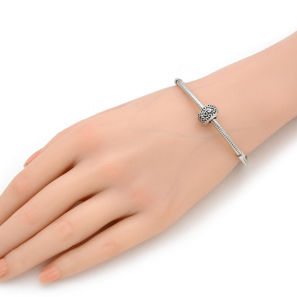 20pcs Ancient Lock Symbol of Protection Large Hole Beads, Hole ID 4.5mm, Antique Silver, Zinc Alloy Metal, MEC-D8