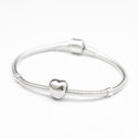 Solid 925 Sterling Silver Sweet Heart Charm Love Bead Charm