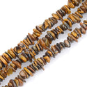 Natural Gold Tigers Eye Gemstone Smooth Tumbled Pebble Beads, Irregular, 8mm-10mm, Hole ID 1mm, 1 Strand/15 Inch, GZ3-1