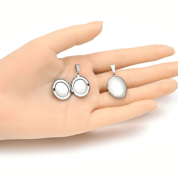 5pcs 316 Surgical Stainless Steel Living Memory Floating Lockets, 22mm Oval Waterproof Pendants, MP-A1