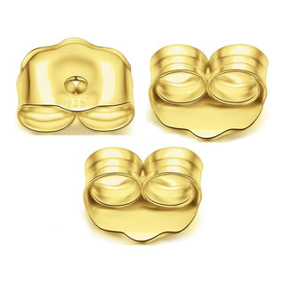 20pcs 925 Sterling Silver Butterfly Earring Backs, Real 18K Yellow Gold Plated, 5x4.5mm, SS263-2