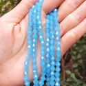 250pcs Creative Club Faceted Bicone Crystal Glass Beads, Blue Turquoise Opal, 6mm (0.24 Inch), Hole ID 1mm, CCB631