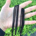 Natural Jet Black Quartz Gemstone Faceted Rondelle Beads, 3x2mm/Small Tiny, Hole ID 0.8mm, 13 Inch/1 Strand, GH2R-5